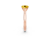 Rose gold Round Cut Yellow Sapphire Solitaire Engagement Ring with Cathedral Setting and Four-Prong Mount_26