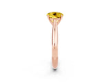 Rose gold Round Cut Yellow Sapphire Solitaire Engagement Ring with Cathedral Setting and Four-Prong Mount_32