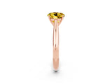 Rose gold Round Cut Yellow Sapphire Solitaire Engagement Ring with Cathedral Setting and Four-Prong Mount_86