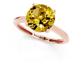Rose gold Round Cut Yellow Sapphire Solitaire Engagement Ring with Classic Band and Four-Prong Setting_25