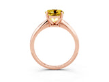 Rose gold Round Cut Yellow Sapphire Solitaire Engagement Ring with Classic Band and Four-Prong Setting_27