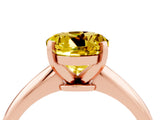 Rose gold Round Cut Yellow Sapphire Solitaire Engagement Ring with Classic Band and Four-Prong Setting_28