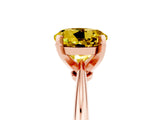 Rose gold Round Cut Yellow Sapphire Solitaire Engagement Ring with Classic Band and Four-Prong Setting_29