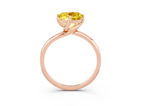 Rose gold Round Cut Yellow Sapphire Solitaire Engagement Ring with Four-Prong Setting and Classic Band_15