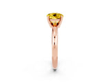 Rose gold Round Cut Yellow Sapphire Solitaire Engagement Ring with Round Band and Four-Prong Setting_26