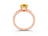 Rose gold Round Cut Yellow Sapphire Solitaire Engagement Ring with Round Band and Four-Prong Setting_27