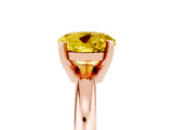 Rose gold Round Cut Yellow Sapphire Solitaire Engagement Ring with Round Band and Four-Prong Setting_29