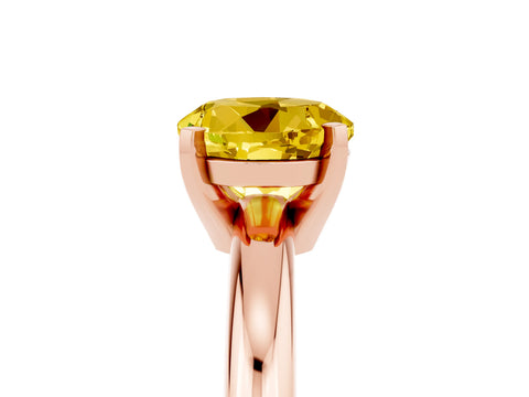 Rose gold Round Cut Yellow Sapphire Solitaire Engagement Ring with Round Band and Four-Prong Setting_29