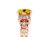Rose gold Round Cut Yellow Sapphire Solitaire Ring with Filigree Band and Four-Prong Setting_53
