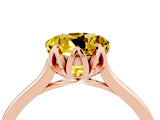 Rose gold Round Cut Yellow Sapphire Solitaire Ring with Flower Prong Setting and Classic Band_40