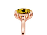 Rose gold Round Cut Yellow Sapphire Solitaire Ring with Flower Prong Setting and Classic Band_41