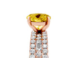 Rose gold Round Cut Yellow Sapphire Solitaire Ring with Pavé and Channel Set Band_29