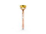 Rose gold Round Cut Yellow Sapphire Solitaire Ring with Thin Band and Four-Prong Setting_38
