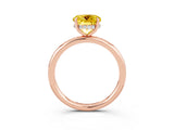 Rose gold Round Cut Yellow Sapphire Solitaire Ring with Thin Band and Four-Prong Setting_39