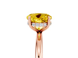 Rose gold Round Cut Yellow Sapphire Solitaire Ring with Thin Band and Four-Prong Setting_41