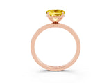 Rose gold Round Cut Yellow Sapphire Solitaire Ring with Thin Band and Prong Setting_15
