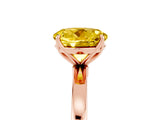 Rose gold Round Cut Yellow Sapphire Solitaire Ring with Thin Band and Prong Setting_17