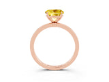 Rose gold Round Cut Yellow Sapphire Solitaire Ring with Thin Band and Prong Setting_27