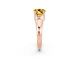 Rose gold Round Cut Yellow Sapphire Solitaire Ring with Wide Band and Prong Setting_26