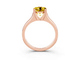 Rose gold Round Cut Yellow Sapphire Solitaire Ring with Wide Band and Prong Setting_27
