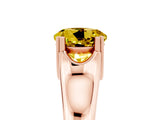Rose gold Round Cut Yellow Sapphire Solitaire Ring with Wide Band and Prong Setting_29