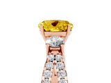 Rose gold Round Cut Yellow Sapphire Three-Stone Ring with Pavé Split Shank and Four-Prong Setting_29