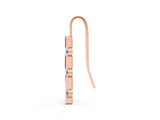 Rose gold Round Diamond Bar Drop Earrings with Bezel Setting_15