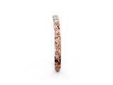 Rose gold Round Diamond Bar Set Eternity Band with Filigree Design_6