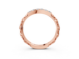 Rose gold Round Diamond Bar Set Eternity Band with Filigree Design_7