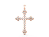 Rose gold Round Diamond Bezel Set Cross Pendant_36