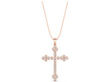 Rose gold Round Diamond Bezel Set Cross Pendant_37