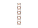 Rose gold Round Diamond Bezel-Set Linear Drop Earrings_4