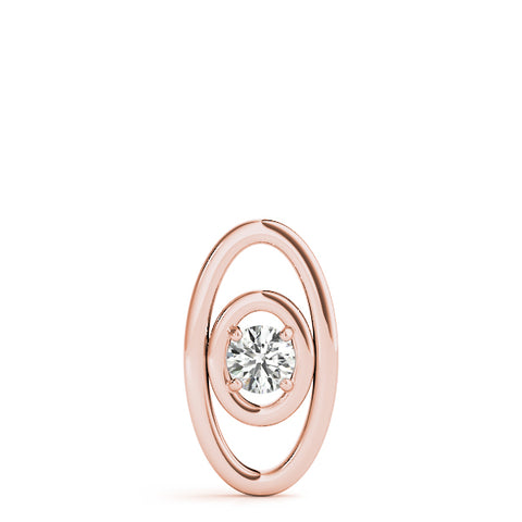Rose gold Round Diamond Bezel Set Pendant with Double Halo 1