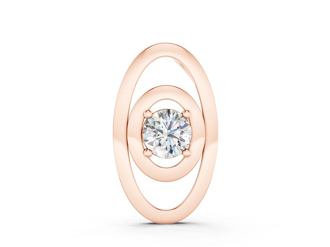 Rose gold Round Diamond Bezel Set Pendant with Double Halo_6