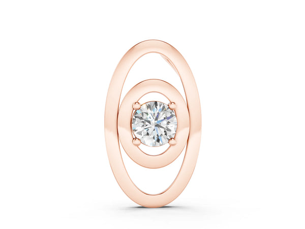 Rose gold Round Diamond Bezel Set Pendant with Double Halo