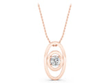 Rose gold Round Diamond Bezel Set Pendant with Double Halo_7