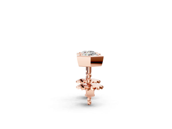 Rose gold Round Diamond Bezel-Set Stud Earrings