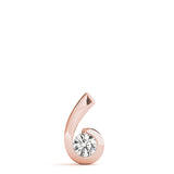 Rose gold Round Diamond Bezel Set Swirl Pendant 1