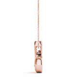Rose gold Round Diamond Bezel Set Swirl Pendant 2