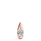 Rose gold Round Diamond Bezel Set Teardrop Pendant 1