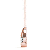 Rose gold Round Diamond Bezel Set Teardrop Pendant 2