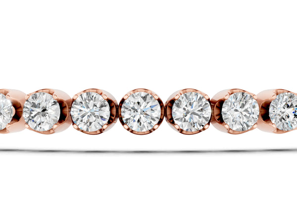 Rose gold Round Diamond Bezel-Set Tennis Bracelet