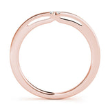 Rose gold Round Diamond Bypass Solitaire Band with Bezel Setting 1