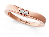 Rose gold Round Diamond Bypass Solitaire Band with Bezel Setting_3