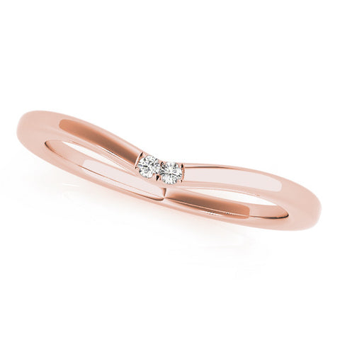 Rose gold Round Diamond Bypass Solitaire Band with Bezel Setting