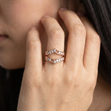 Rose gold Round Diamond Channel-Set Chevron Band_46