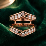 Rose gold Round Diamond Channel-Set Chevron Band_47
