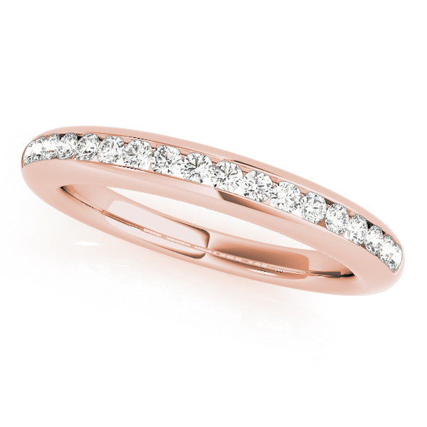 Rose gold Round Diamond Channel Set Comfort Fit Band