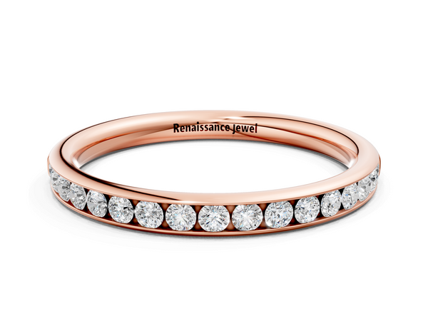 Rose gold Round Diamond Channel Set Comfort Fit Band
