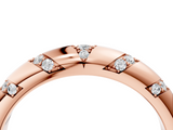 Rose gold Round Diamond Channel Set Curved Band with Bezel Setting_25